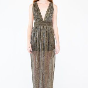 Gold twist black dress